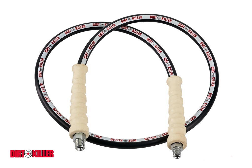  59” High Pressure Whip Line with 3/8” MNPT Swivel Crimp by ¼” MNPT Swivel Crimp