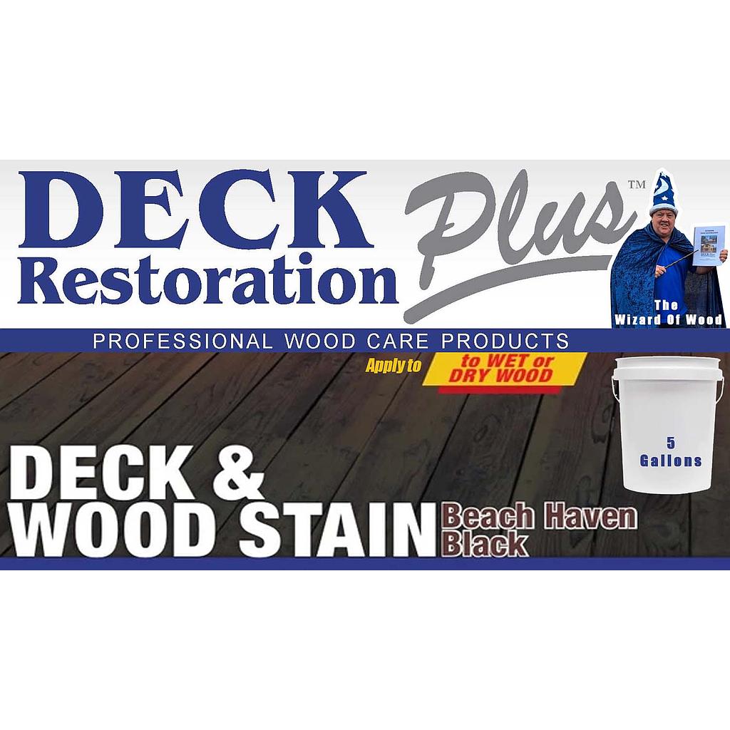  Deck Restoration Plus Beach Haven Black 5 Gallon Wood Stain