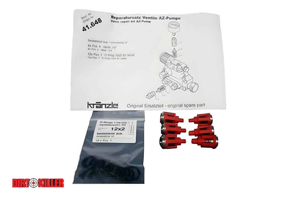[9741648]  Kränzle AZ-L Pump Valve Rebuild Kit (Red)