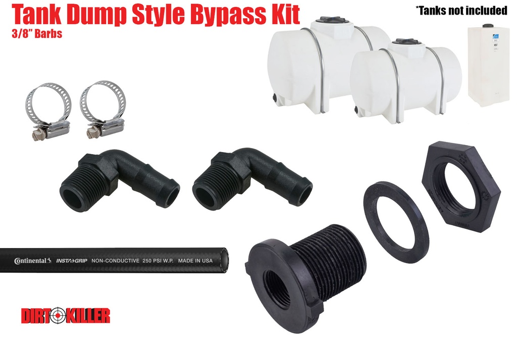  Tank Dump Style Bypass Kit, 3/8" Barbs