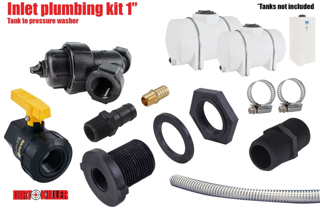 [98SUPPLYLINE1]  Inlet Plumbing Kit 1" , Water Tank To Pressure Washer