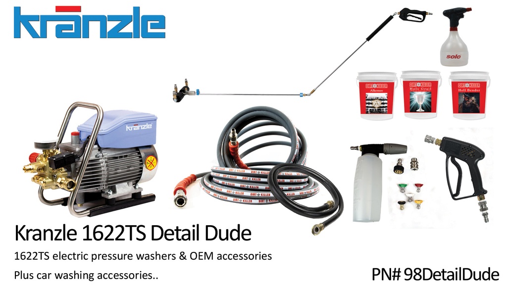 [98DETAILDUDE]  Kranzle Detail Dude Kit, 1622TS, Under Carriage Cleaner, Foam Cannon And Supporting Accessories