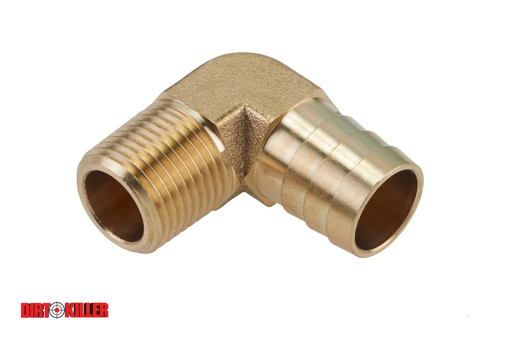  Brass Hose Barb Elbow Adapter 1/2" MNPT x 3/4" Barb