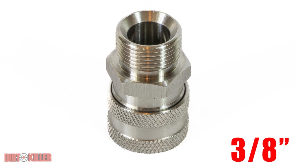 QC Adapter 3/8" Stainless Steel Socket x 22mm Male